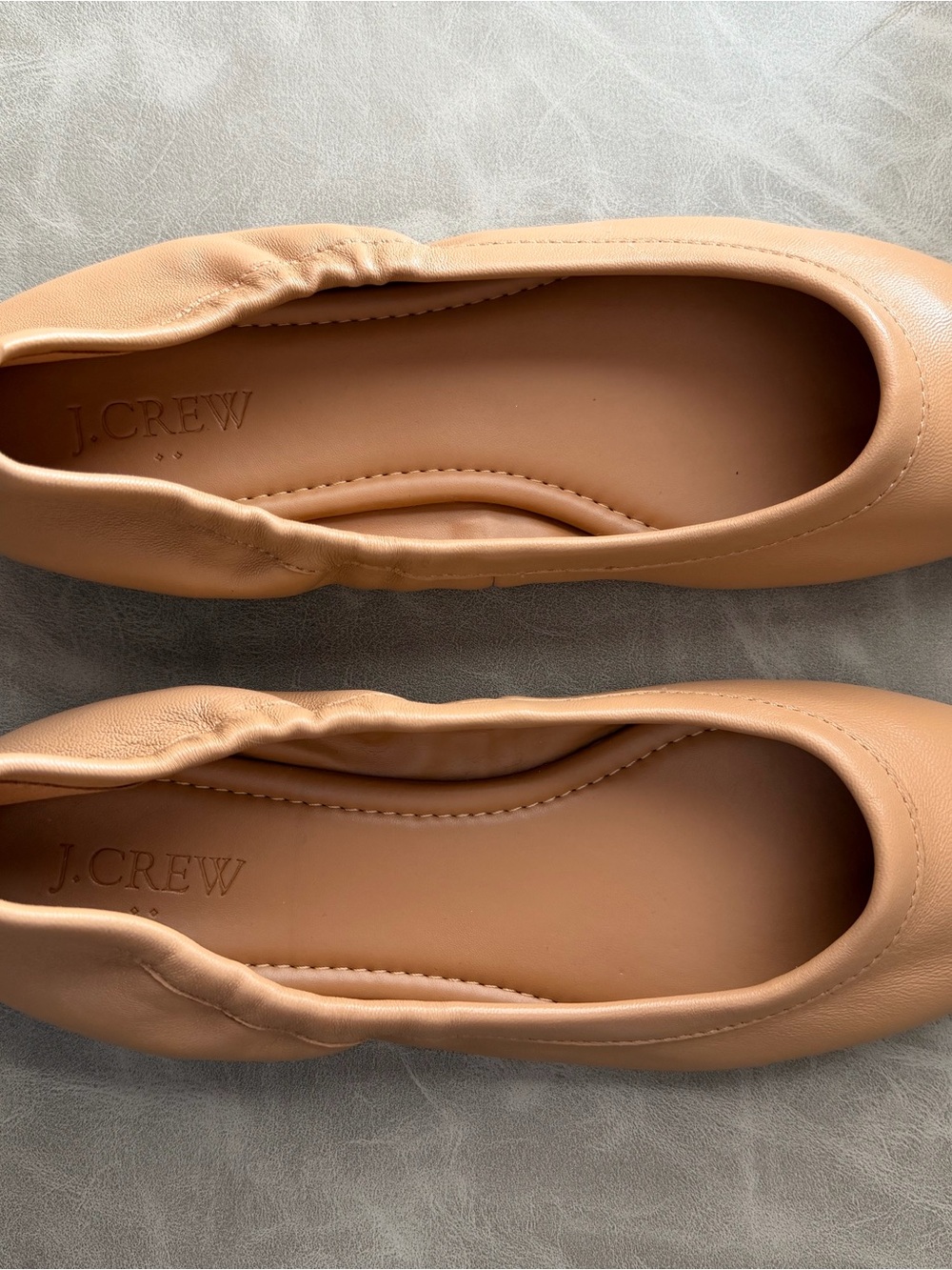 J. Crew The Lizzie Leather Ballet Flats in Tan - Picture 3 of 5